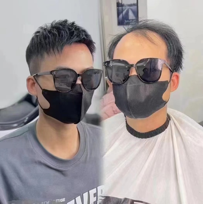 粘貼隱形假發片 \
